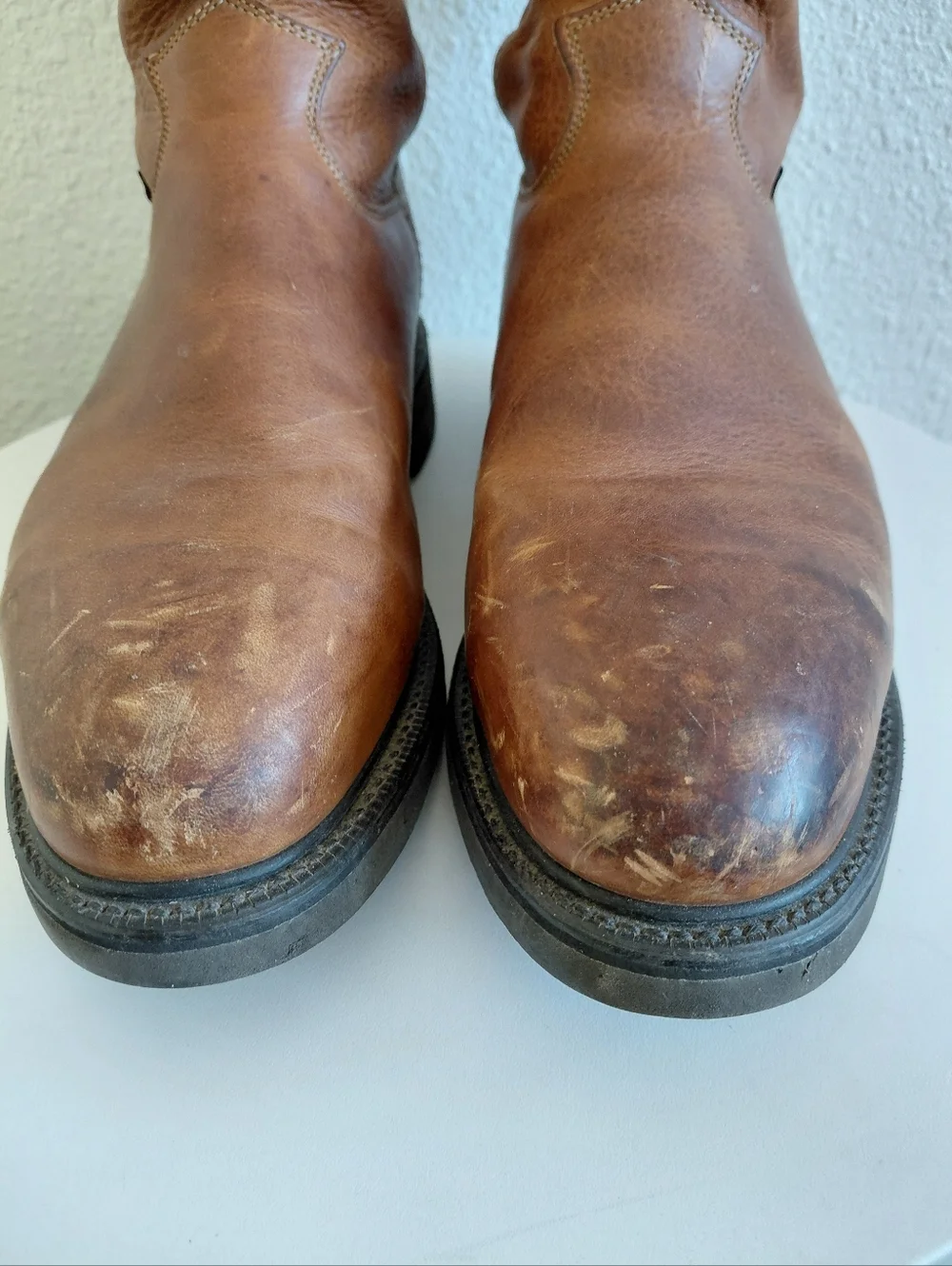 Justin Conductor Boots  Electrical 10” Shaft Work 4766 Leather Copper USA